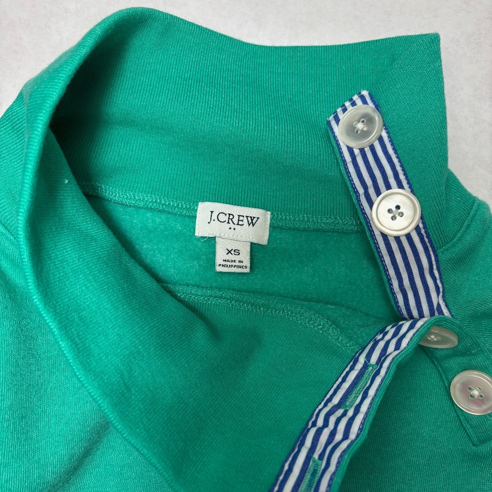 J. Crew Wide Button-Collar Pullover Sweatshirt in Cloudspun Fleece - Picture 7 of 8